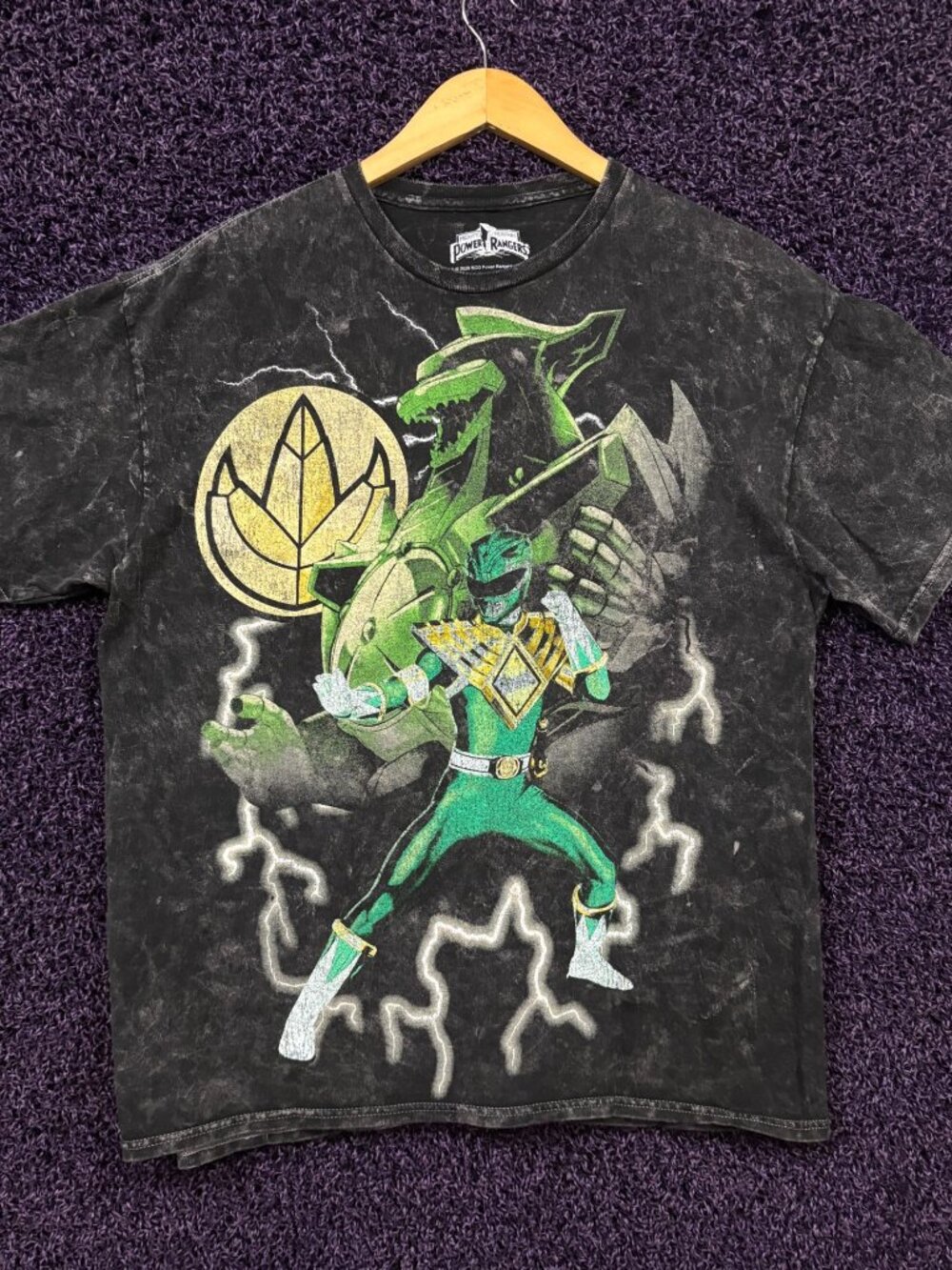 Might Morphin Power Ranger Green Ranger Dragonzord T-Shirt S